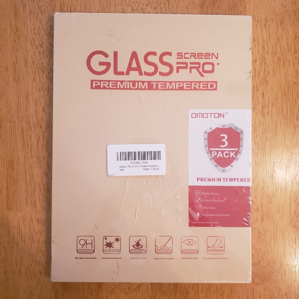3-Pack Omoton Glass Screen Pro for Galaxy Tab A 10.1 Screen Protector